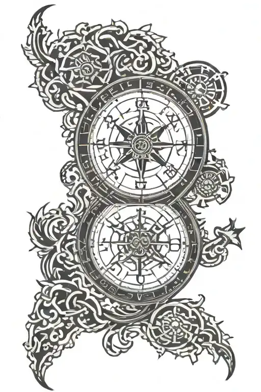 vegvisir viking compass tattoo design idea