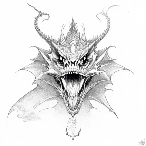 Dragon skelet tattoo design idea