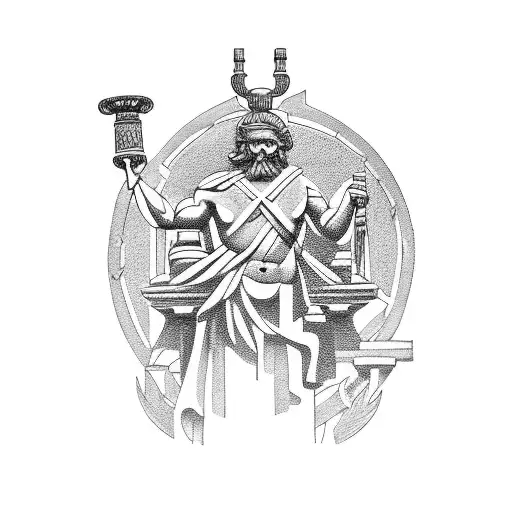 Combine elements of Greek mythology and architecture into a tattoo design. tattoo design idea