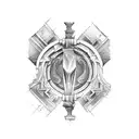 Combine elements of Greek mythology and architecture into a tattoo design. tattoo design idea