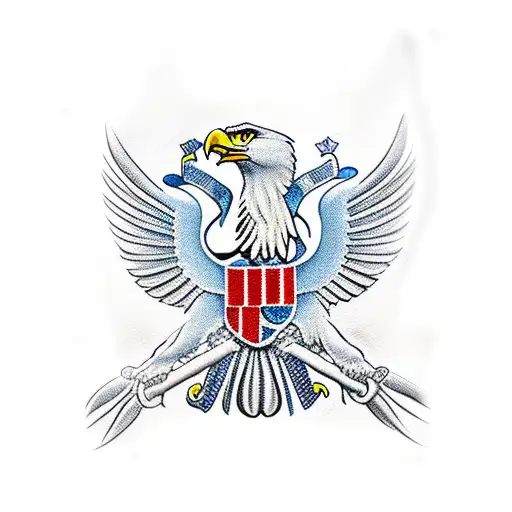 double head eagle Albanian flag tattoo design idea