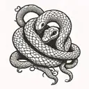 a coiled up snake laying dormant at the base of a cartoon stone heart   tattoo design idea