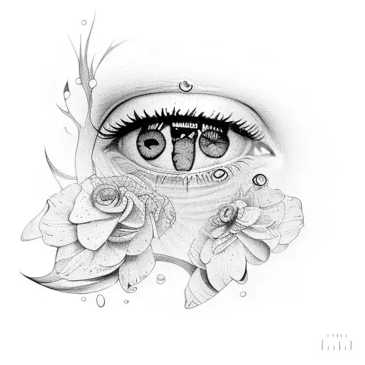 Number 3 with eye tattoo design idea