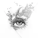 Number 3 with eye tattoo design idea