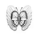 butterfly heart flower dagger tattoo design idea