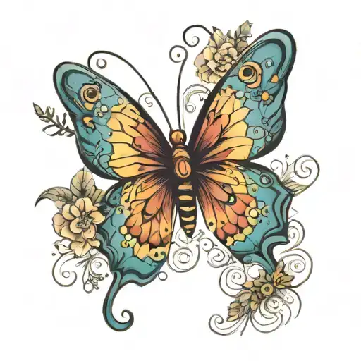 papillon tattoo design idea