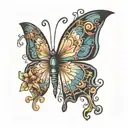 papillon tattoo design idea