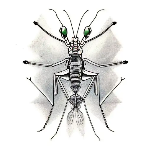 New Zealand praying mantis (Orthodera novaezealandiae).  tattoo design idea