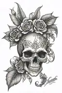 skull soft shading tattoo design idea