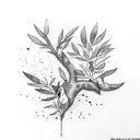 Olive Tree with Two Doves tattoo design idea