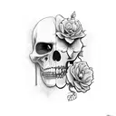 two face artwork with flowers tattoo design idea