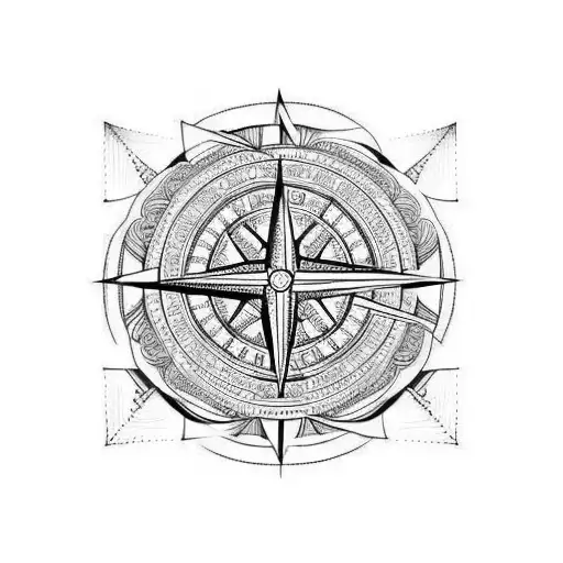 Design a tattoo featuring a compass with symbols representing Greek mythology, Brazilian culture, and American culture tattoo design idea