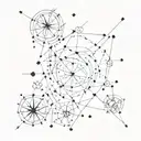 A constellation tattoo design incorporating symbols of sobriety and strength, inspired by the client's journey towards living a fulfilling life tattoo design idea