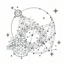 A constellation tattoo design incorporating symbols of sobriety and strength, inspired by the client's journey towards living a fulfilling life tattoo design idea