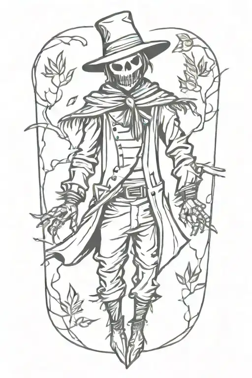 scarecrow shadow figure   tattoo design idea