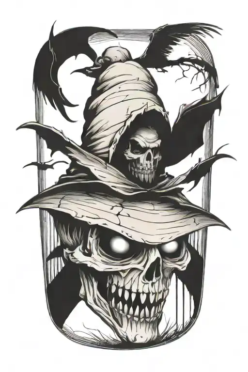 scare crow tattoo design idea
