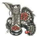 boots with blood  tattoo design idea