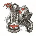 boots with blood  tattoo design idea