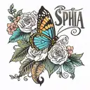 name sophia tattoo design idea