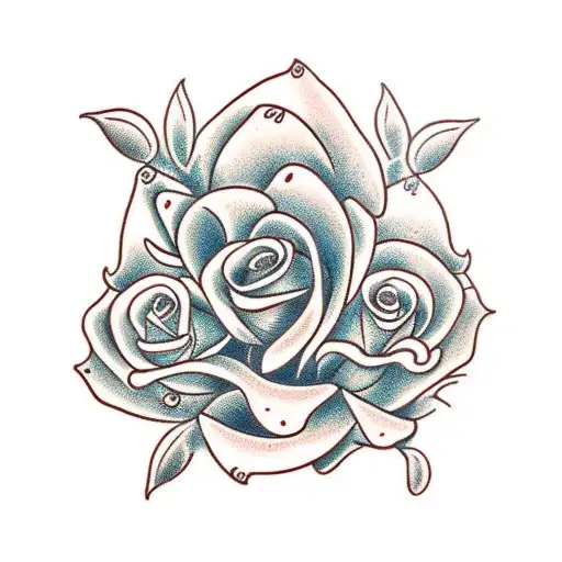 three roses tattoo design idea