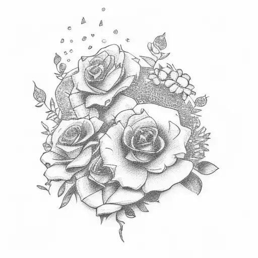 the phrase "remember this" with the date under it "08/28/21" and flowers around it tattoo design idea