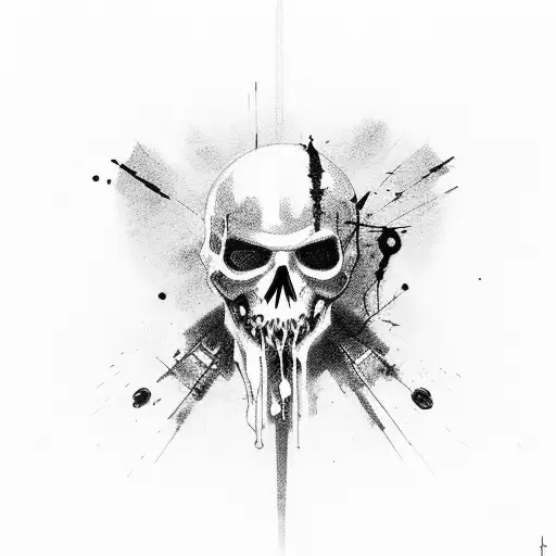 anarchy, fog, blood tattoo design idea