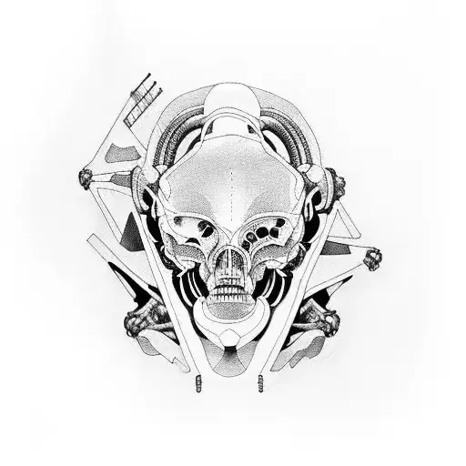 biomechanical, cyborg, bone structure, skin tear, hand tattoo design idea