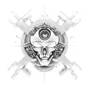 biomechanical, cyborg, bone structure, skin tear, hand tattoo design idea