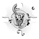 Puzzle piece, mechanical bone, blood tattoo design idea