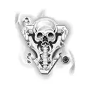 Puzzle piece, mechanical bone, blood tattoo design idea