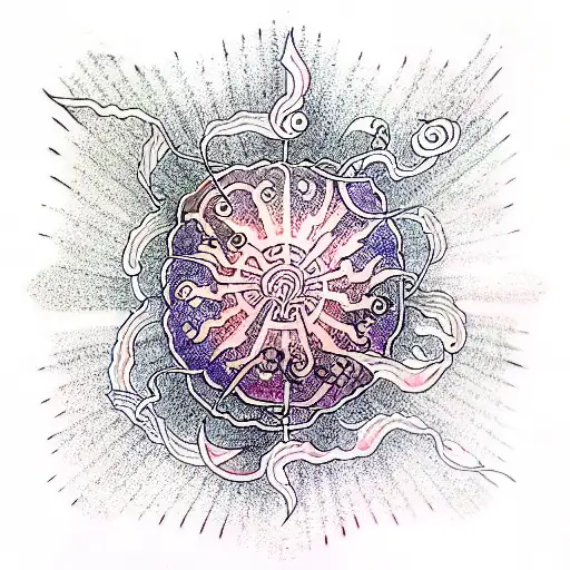 supernova egg tattoo design idea
