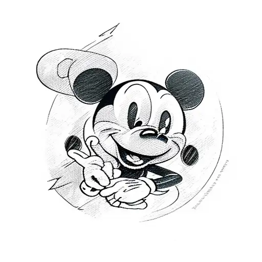 mickey head with the letter M inside and a minnie head with the letter Z inside  tattoo design idea