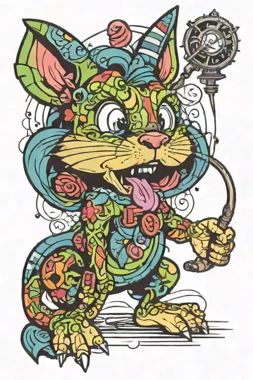 90's cartoon characters tattoo design idea