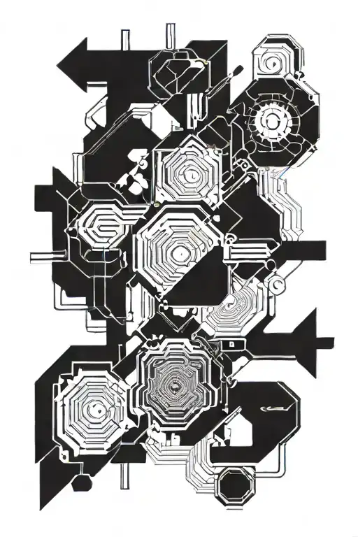 write the letters: "[o]は私の命" , transition into berghain techno style background pattern, geometrical, black and grey  tattoo design idea