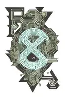 write the letters: "[o]は私の命" , around the letters transition into background pattern  tattoo design idea