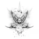 Strength in struggles, wisdom in punishments, freedom in truth; my soul soars and rises, like the Falling Angel tattoo design idea