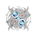 Dragon and phoenix creating a ying yang  tattoo design idea