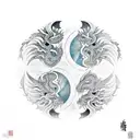 Dragon and phoenix creating a ying yang  tattoo design idea