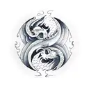 Dragon and phoenix creating a ying yang  tattoo design idea