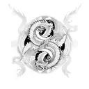 Dragon and phoenix creating a ying yang  tattoo design idea