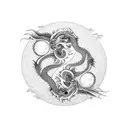 Dragon and phoenix creating a ying yang  tattoo design idea