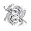 Dragon and phoenix creating a ying yang  tattoo design idea