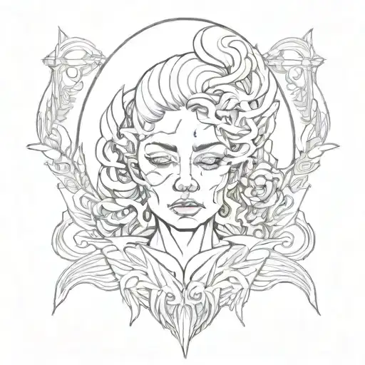 deppression and anxiety mental health tattoo design idea