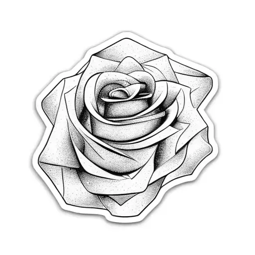 rose sticker tattoo design idea