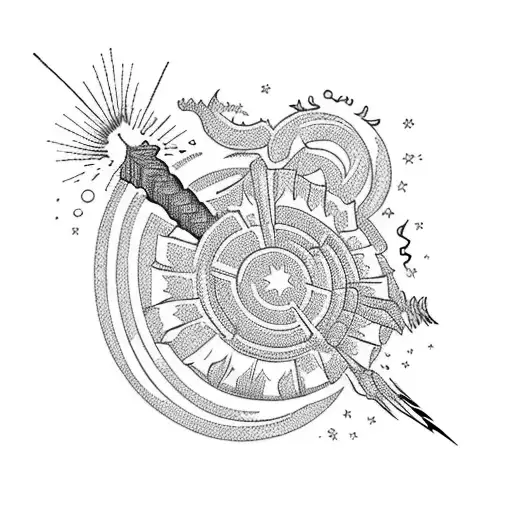 firecracker sticker tattoo design idea