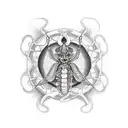 religious mantis  tattoo design idea