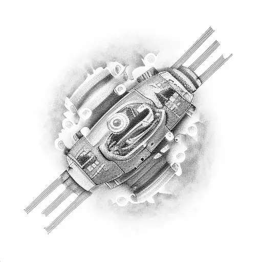 A microscopic view of cells forming the shape of a car tattoo design idea