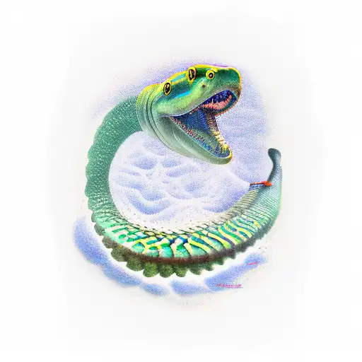 green moray eel tattoo design idea