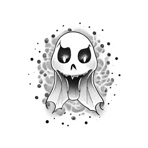 ghost boo doodle tattoo design idea