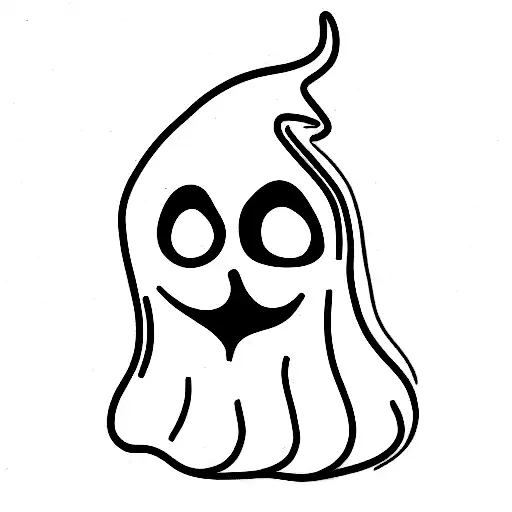 ghost boo doodle tattoo design idea